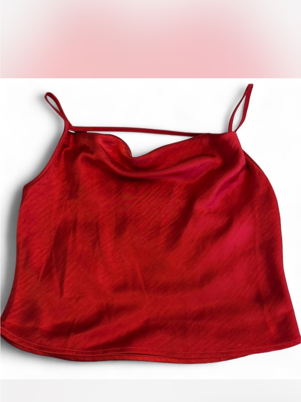 Lovers & Friends Red Satin Cowl Neck Cami Top - Women